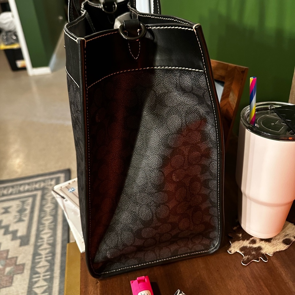 Coach Black and Green Dinosaur Signature Tote - Picture 2 of 9